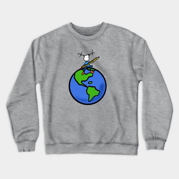 World drawing Crewneck Sweatshirt by Guastevi